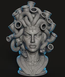 Medusa Bust STL | Mythology 3D Print | CandleHolder 3d model