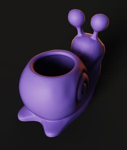 Cute Snail Planter STL | Desk Decor 3D Print | Functional 3d model
