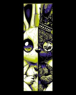 Half good and half bad - half light and half dark - Rabbit splits the difference - Set of bookmarks 3d model