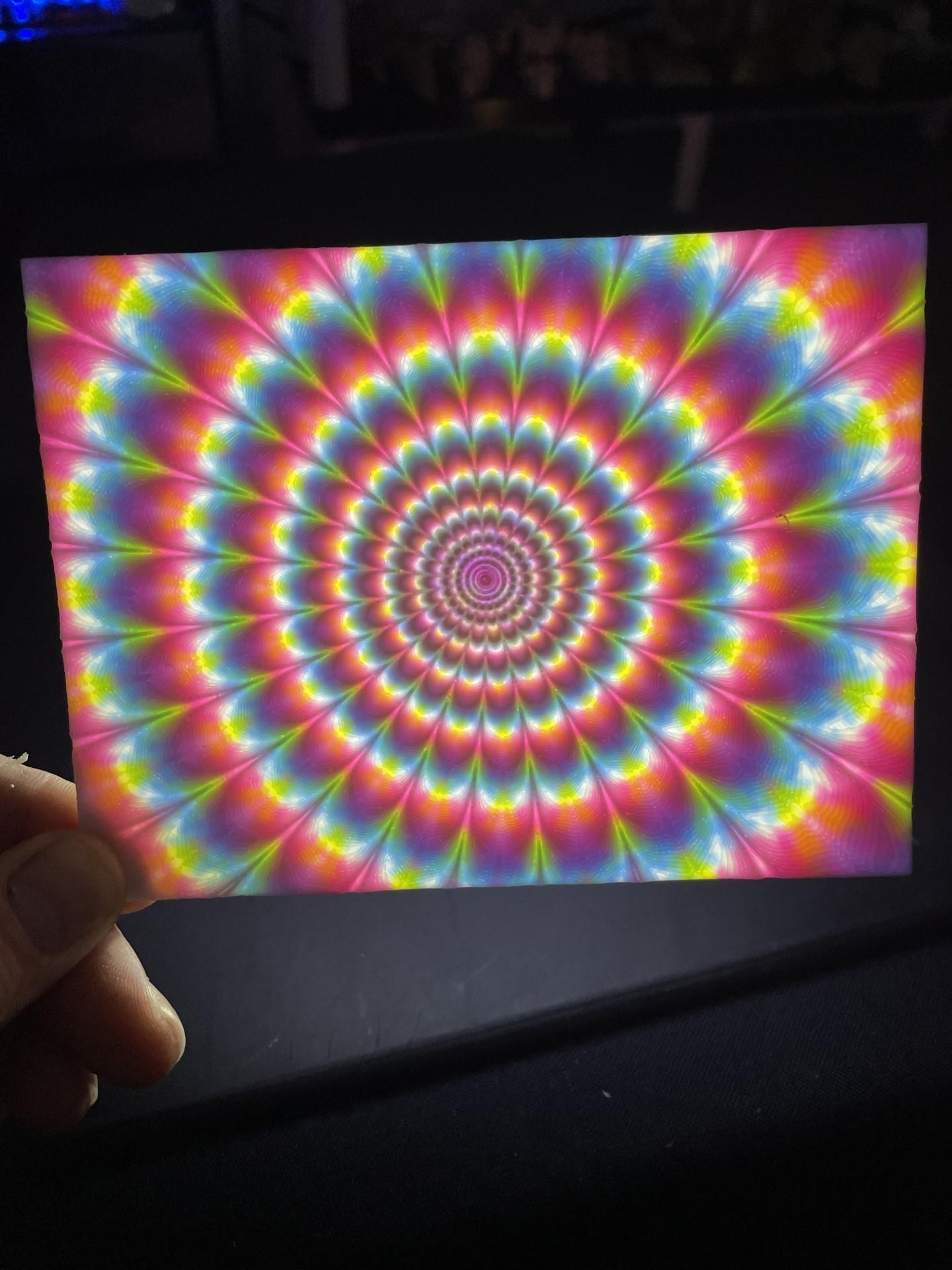 Trippy Colour Lithophane - Done on my Bambu X1 at 4 hours. - 3d model