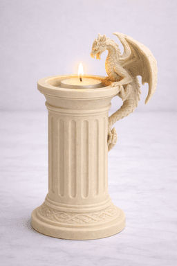 Dragon Pillar Tealight Holder STL – Fantasy Column Candle Decor 3d model