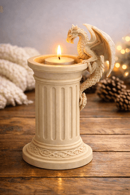 Dragon Pillar Tealight Holder STL – Fantasy Column Candle Decor 3d model
