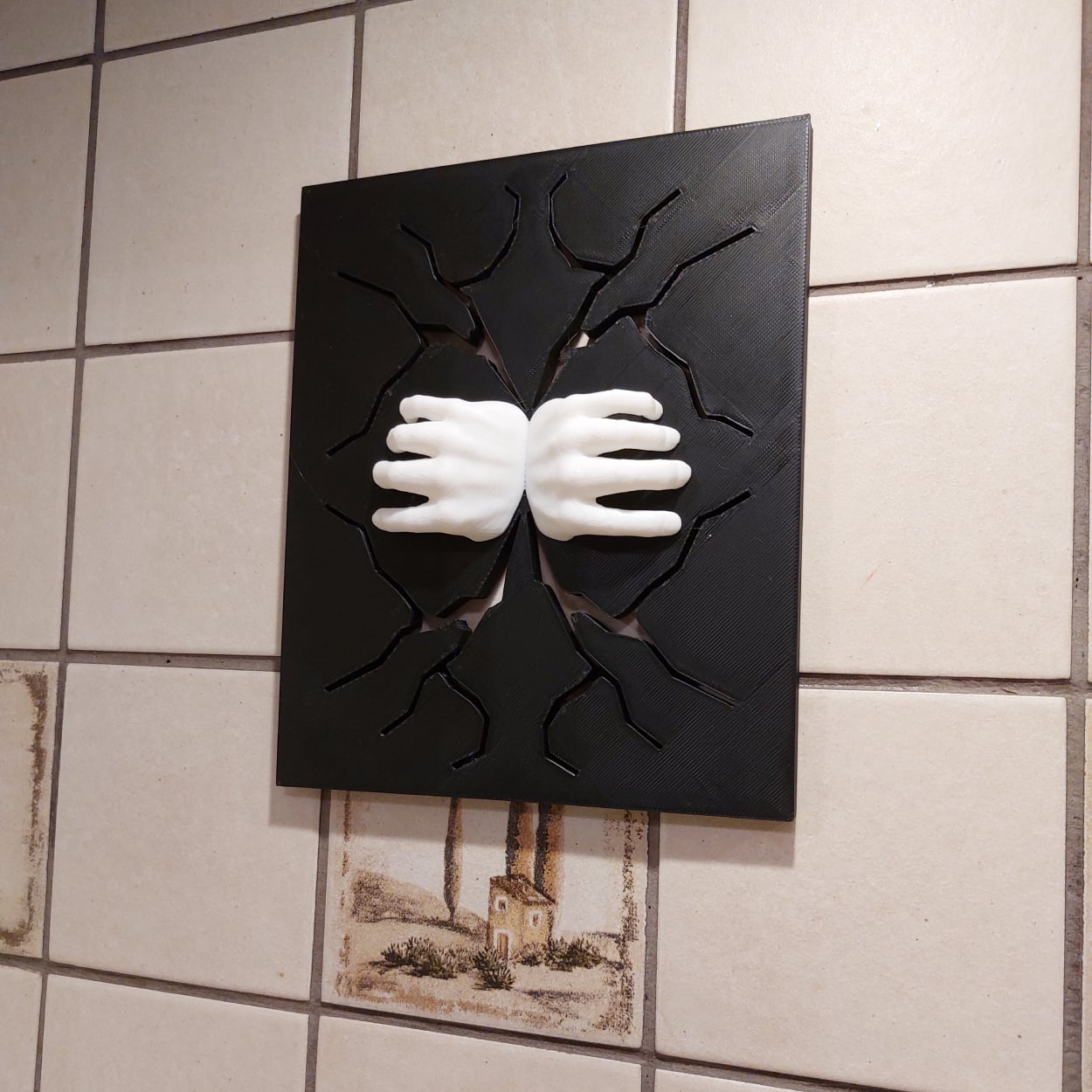 Crawling hands wall decor 3d model