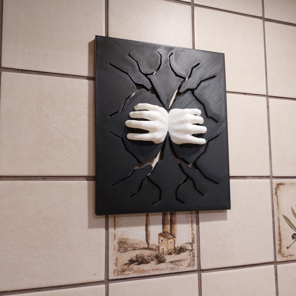 Crawling hands wall decor 3d model