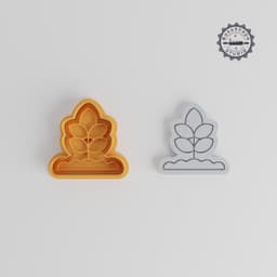 Plant in Ground Shape Cutter & Stamp, Cookie and Fondant Decor Set, Gardening Theme, 3 Sizes S/M/L PRODUCT_383 3d model