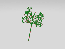 Cake Topper Merry Christmas Decoration Reindeer 3d model