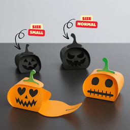 PUMPKIN FOLDING BOXES / CANDY BOX / HALLOWEEN CANDY BOX / FOLDABLE CANDY BOX / TRICK OR TREAT 3d model
