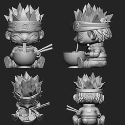 Naruto Eating Ramen 3d model