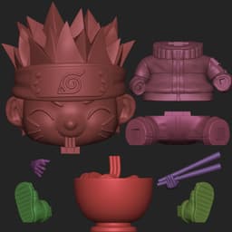Naruto Eating Ramen 3d model