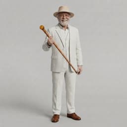 Elegant portrait with figurine of Richard Attenborough 3d model