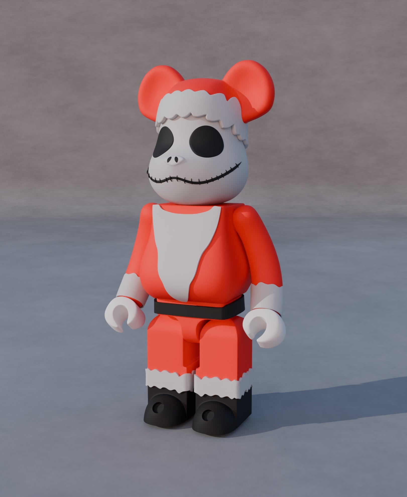 Medicom Toy Bearbrick Disney Nightmare Before Christmas Santa Jack 3d model