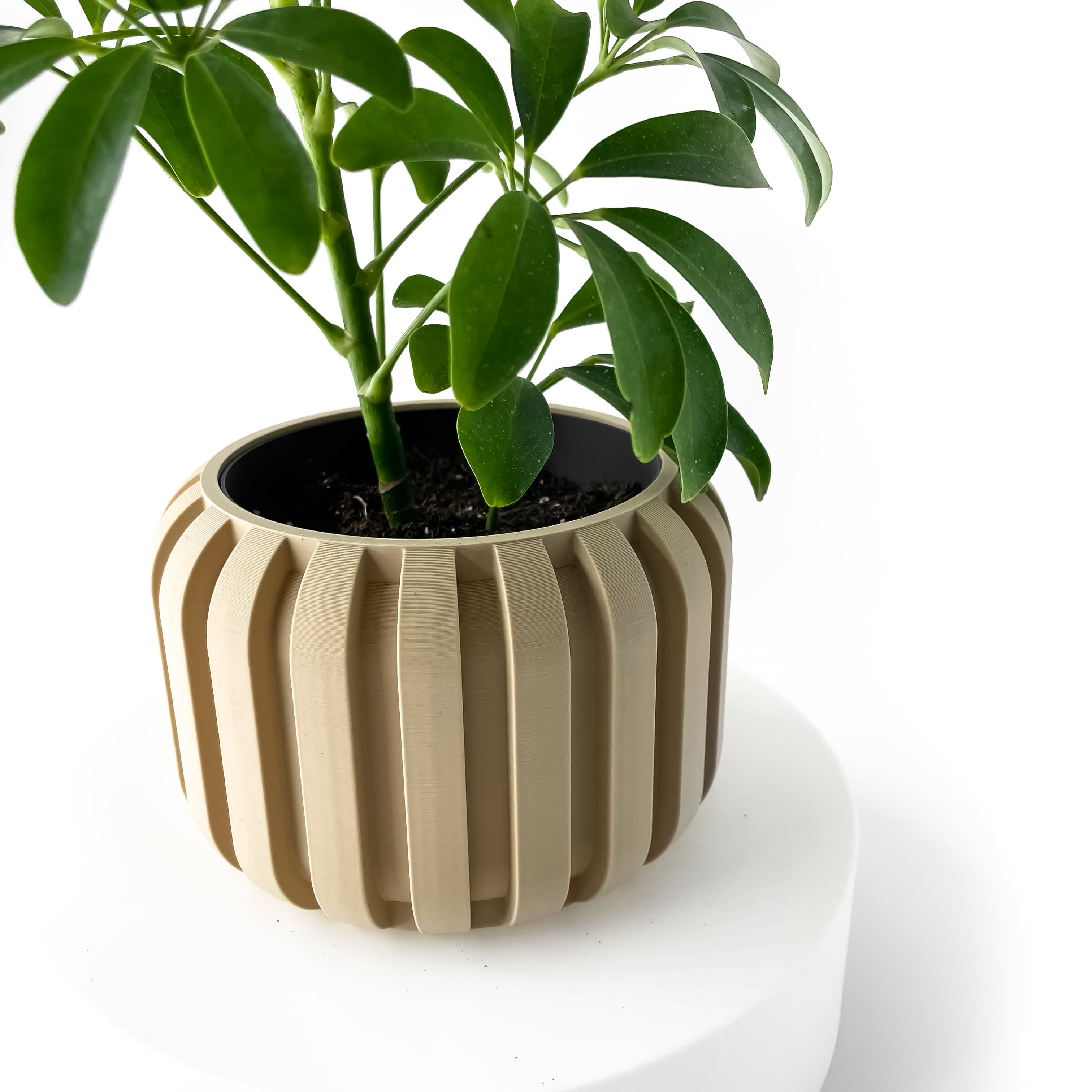The Panu Planter Pot with Drainage: Tray & Stand Included | Modern and Unique Home Decor for Plants 3d model