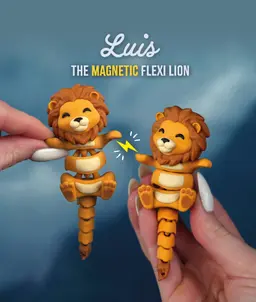 Luis, the Flexi Lion - Magnetic Hand-Holding Companion 3d model