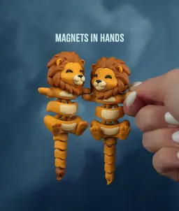 Luis, the Flexi Lion - Magnetic Hand-Holding Companion 3d model