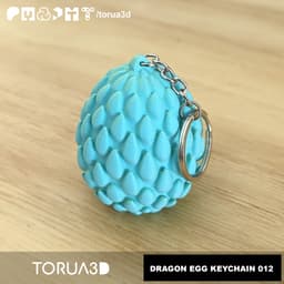 DRAGON EGG KEYCHAIN 012 - Print in place - STL File 3d model