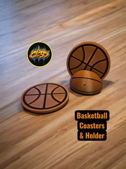 Basketball Coaster - Upright Holder 3d model