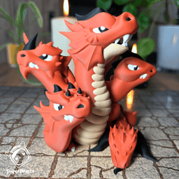Five-Headed Dragon (Hydra) - Easy Multicolor FDM RPG Minis (No supports) 3d model