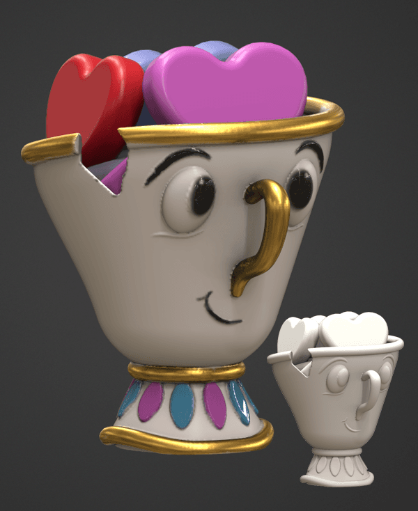 Chip from beauty and the beast, full-of-hearts! 3d model