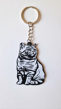 British shorthair keychain+magnet 3d model