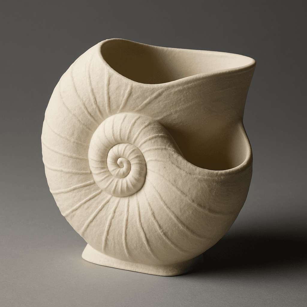 Nautilus Shell Planter — Spiral Seashell Pot 3d model