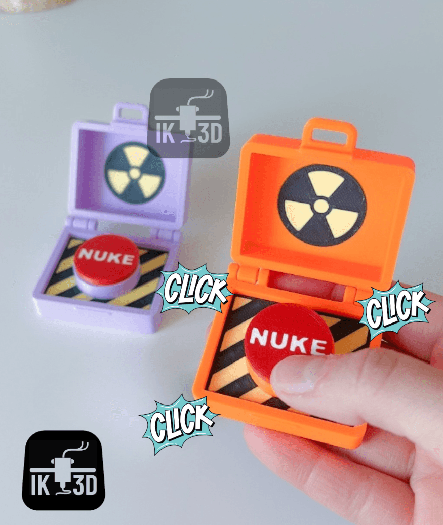 Nuke Briefcase Clicker Toy / Easy to Print / 3MF Included 3d model