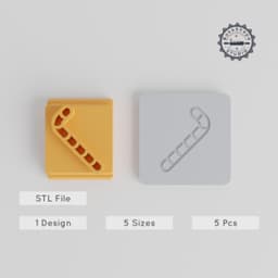 Candy Cane Stamp Tile Set, 5 Sizes, Perfect for Clay, Cookies & Fondant, Christmas Candy Design, Holiday Treat Decoration PRODUCT_4598 3d model
