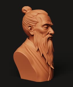 Wise Beard Sage Bust STL | Realistic Statue 3D Print | Zen Decor 3d model
