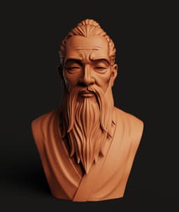 Wise Beard Sage Bust STL | Realistic Statue 3D Print | Zen Decor 3d model