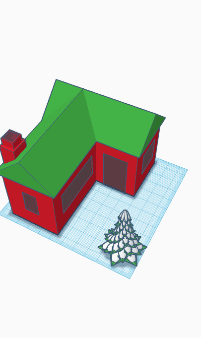 Small house with tree 3d model