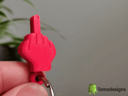 Middle finger keychain.stl 3d model