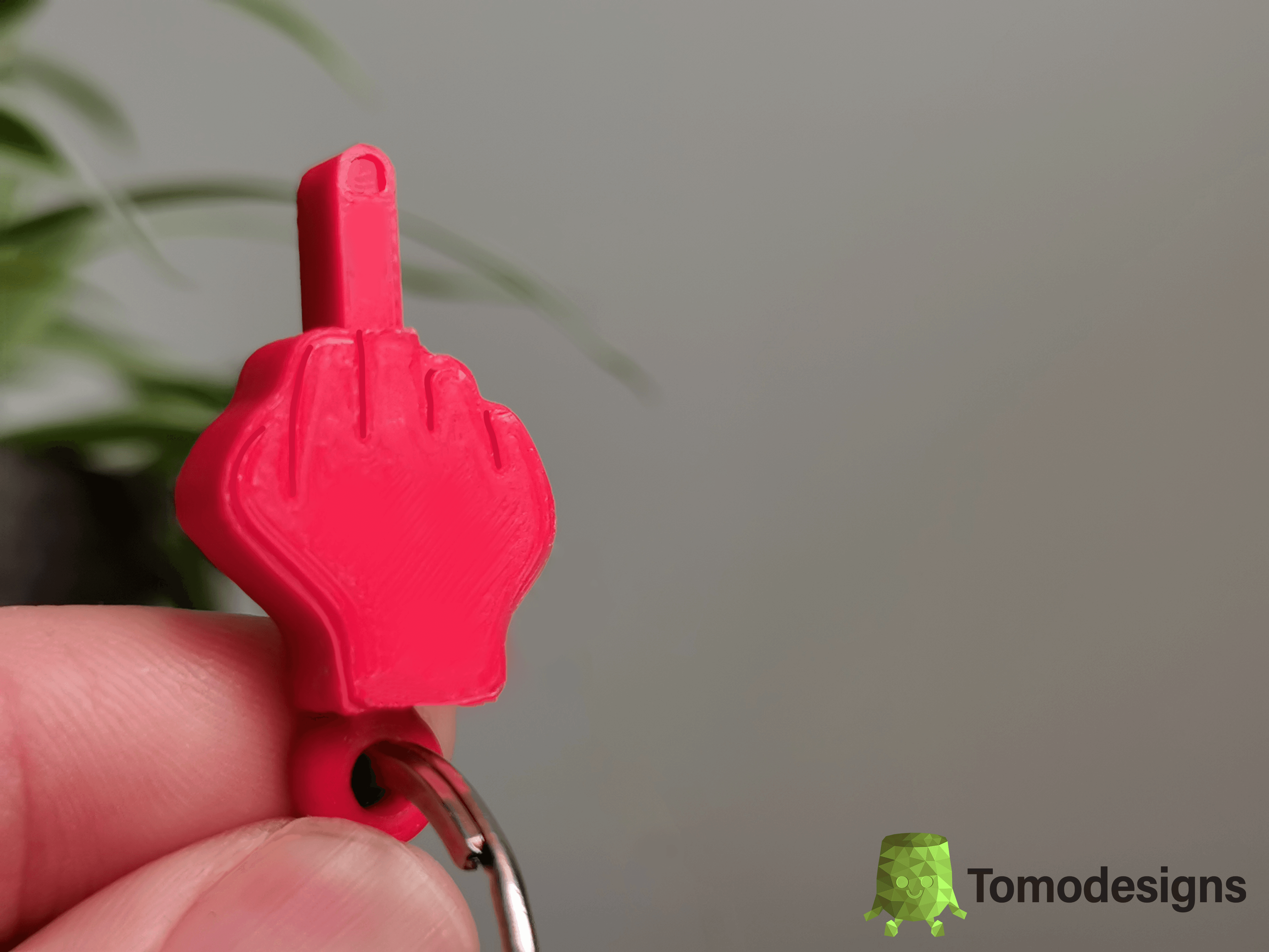 Middle finger keychain.stl 3d model