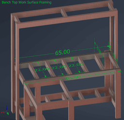 2x4 L Shaped Work Bench Cut List / 3D Printed Accessories 3d model