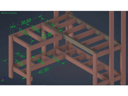 2x4 L Shaped Work Bench Cut List / 3D Printed Accessories 3d model