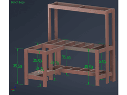 2x4 L Shaped Work Bench Cut List / 3D Printed Accessories 3d model