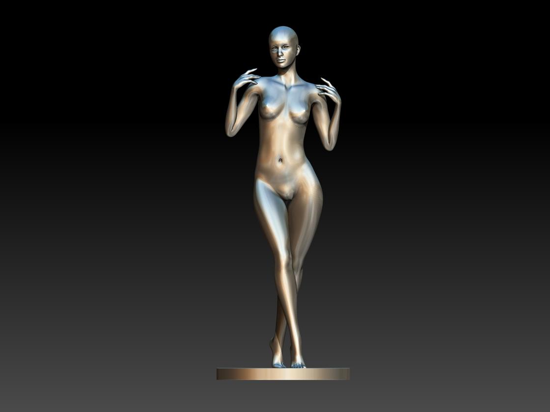 woman modeling stand 3d model