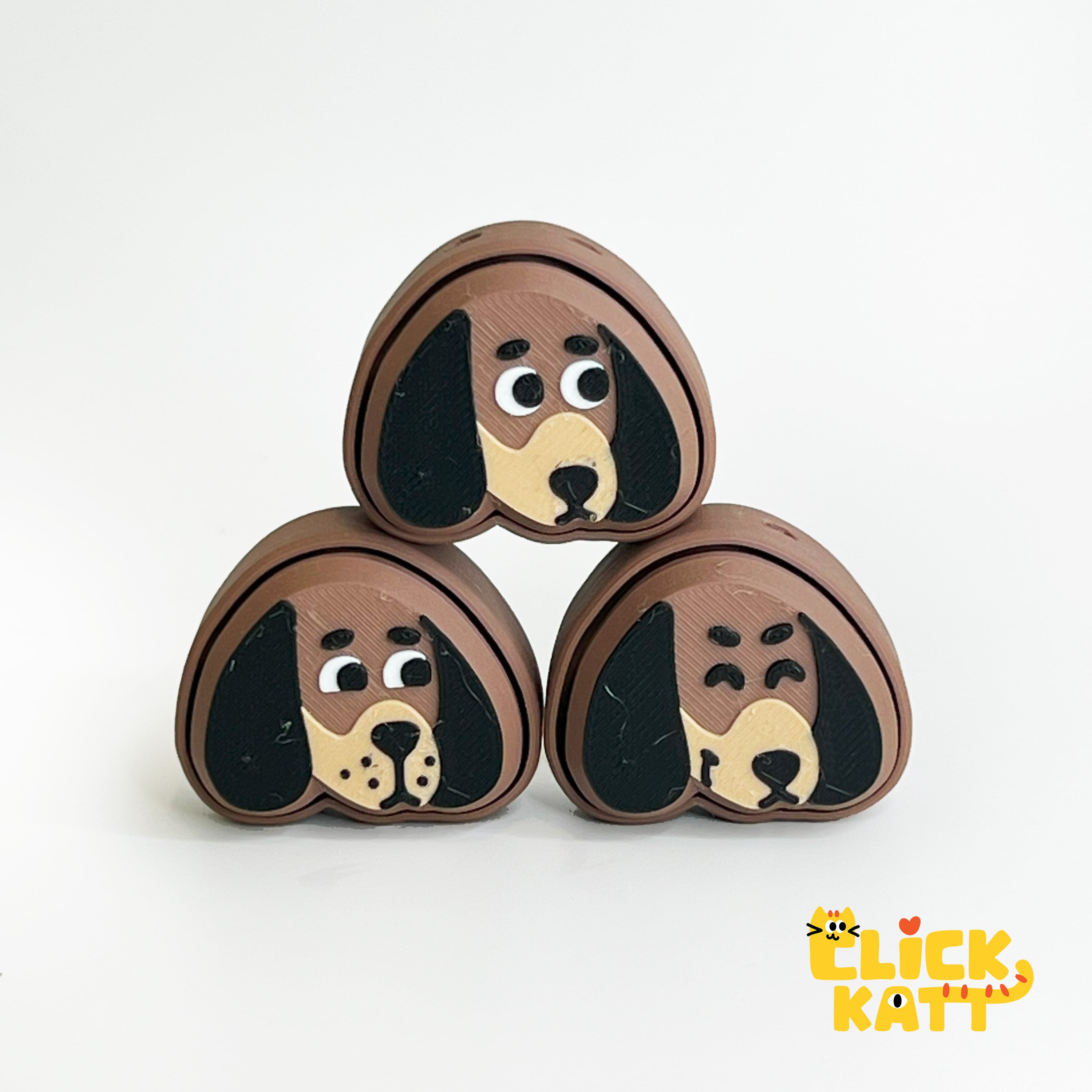 Dog A - Clicker Fidget Toy Keychain 3d model