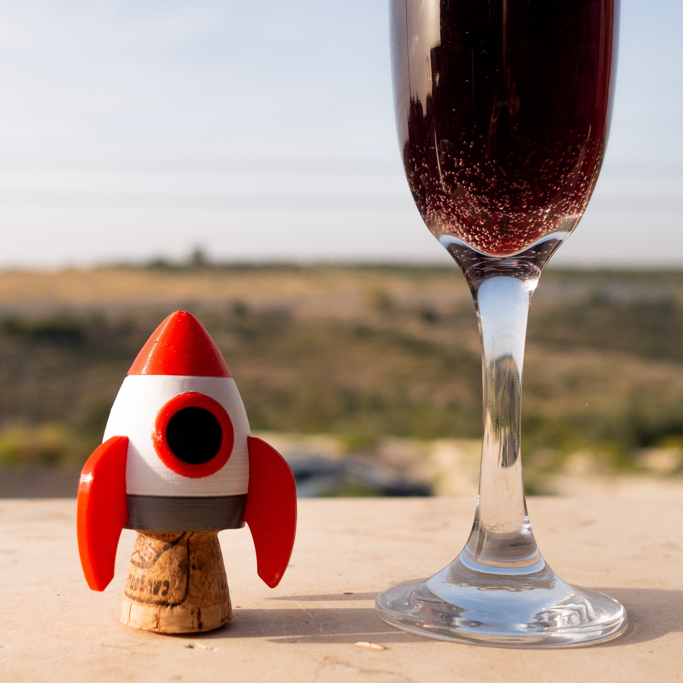 Champagne Cork Rocketship 3d model