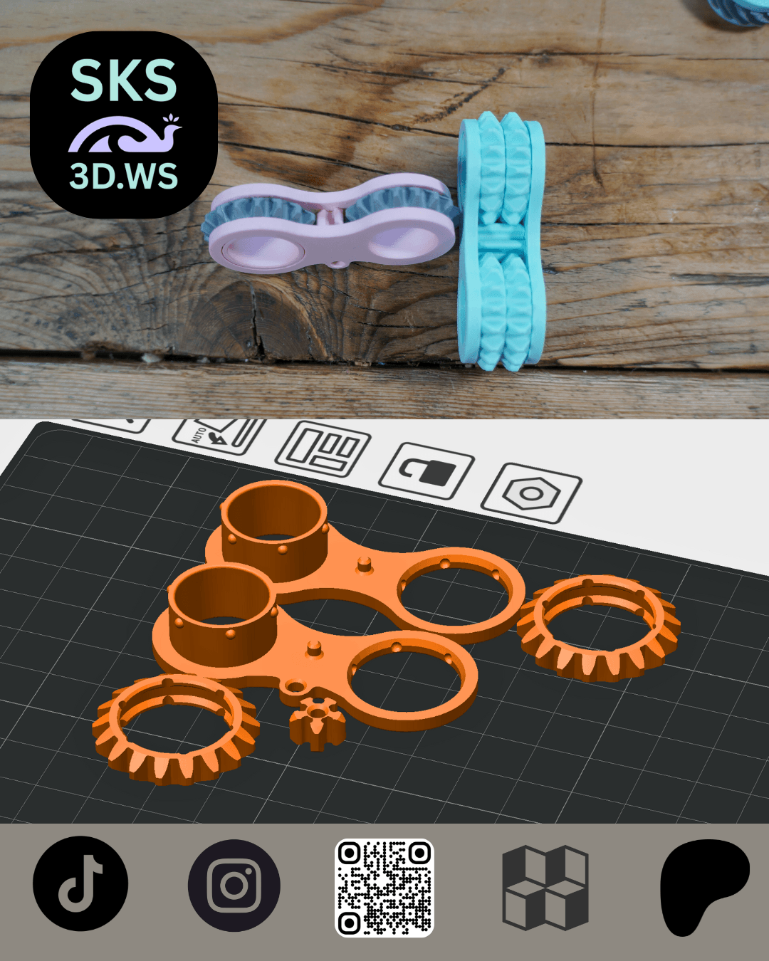 Sensory Stim Gear Roller Fidget Free Model 3d model