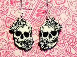 Sugar Skull Earrings 3d model