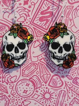 Sugar Skull Earrings 3d model