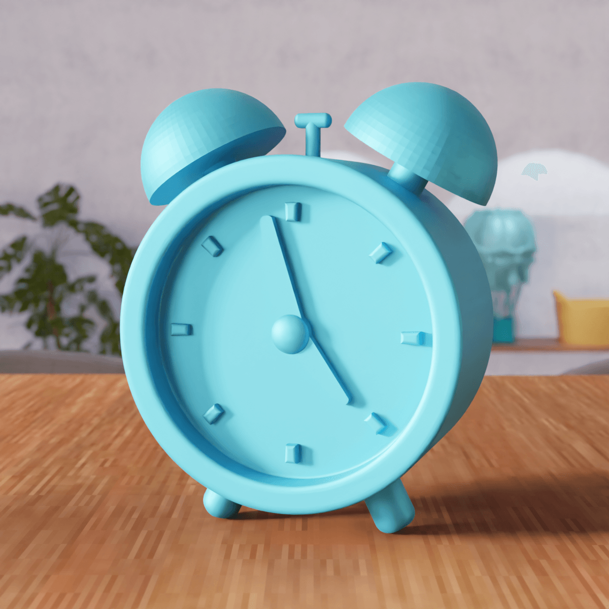 Retro Alarm Clock - Vintage Desk Clock 3d model