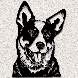 Blue Heeler wall art Heeler Dog wall decor cattle dog breed decoration 3d model