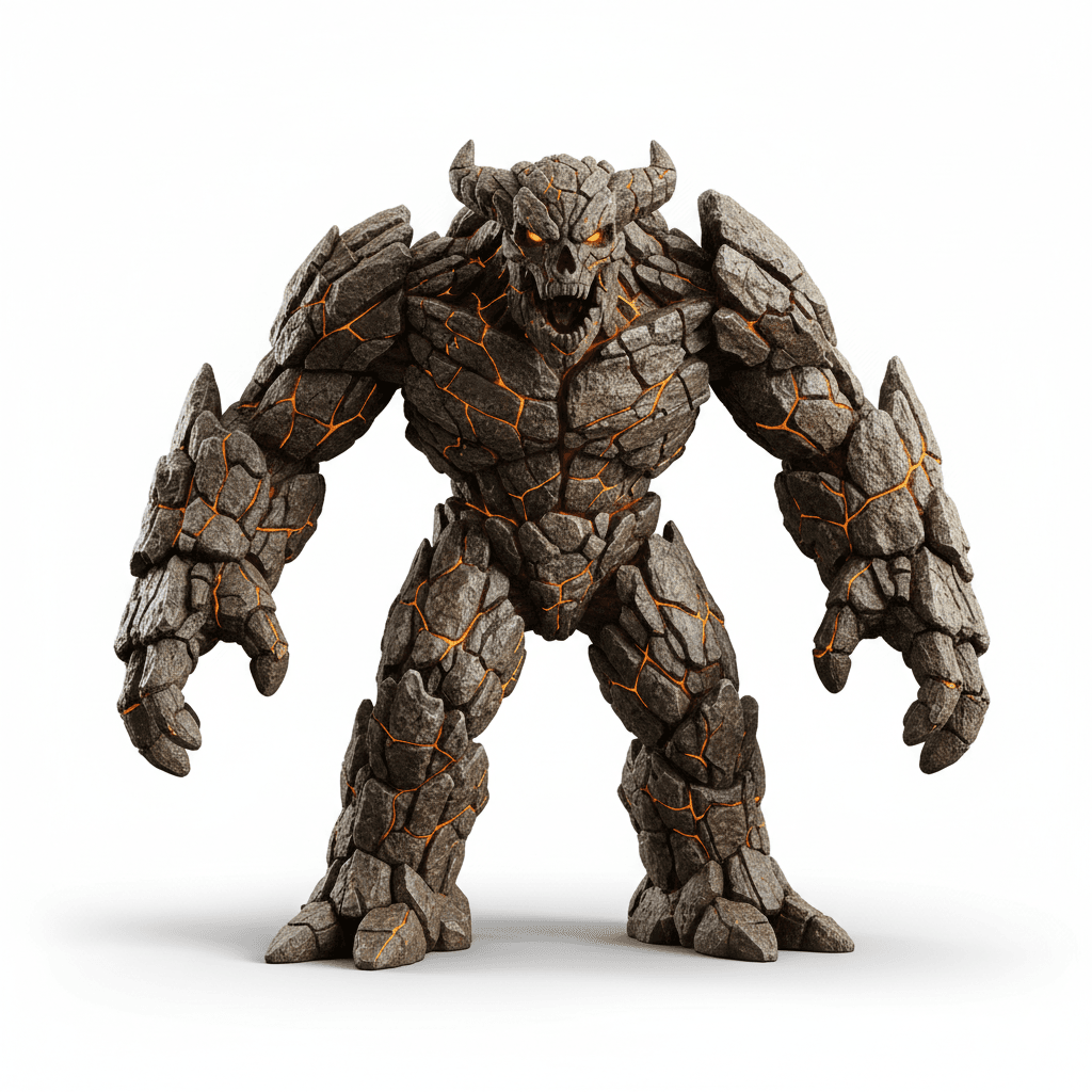 Fantasy Creature : Stone Golem Ancient Monster Beast 3d model