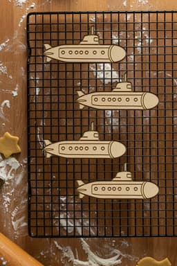Submarine Cookie Cutter, Biscuit Cutter 3d model