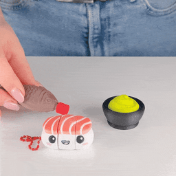 Cute Flexi Sushi Nigiri Salmon, Fun Keychain Toy, Sushi Collection 3d model