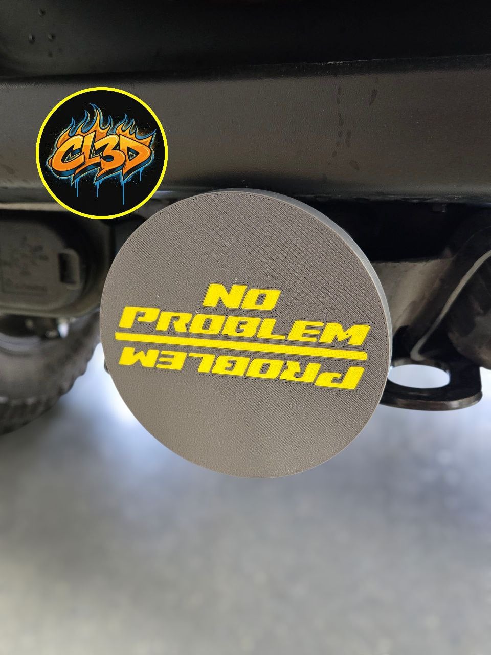 Problem / No Problem Jeep Trailer Hitch Cover 3d model