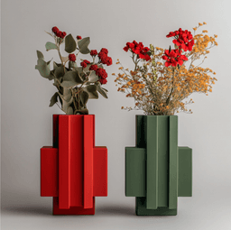 Linear Bloom Vase: Where Geometry Meets Elegance 3d model