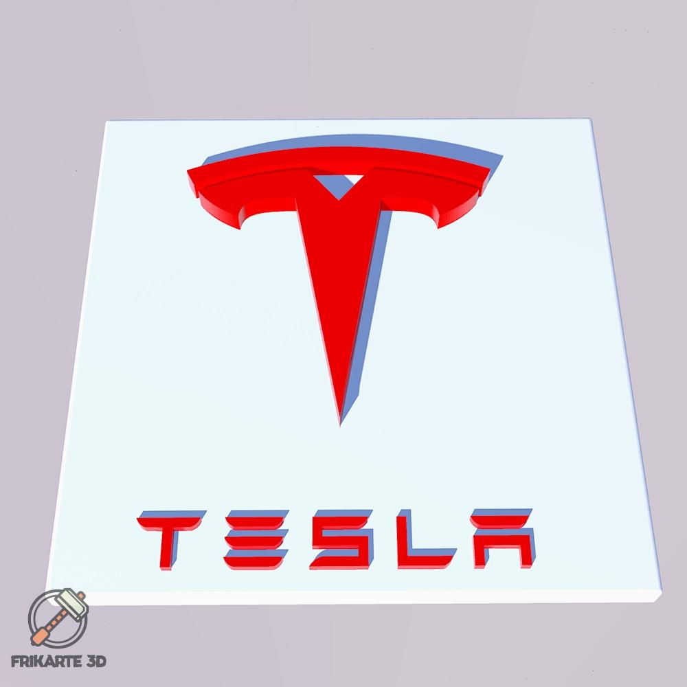 Tesla Logo With Base 3d model