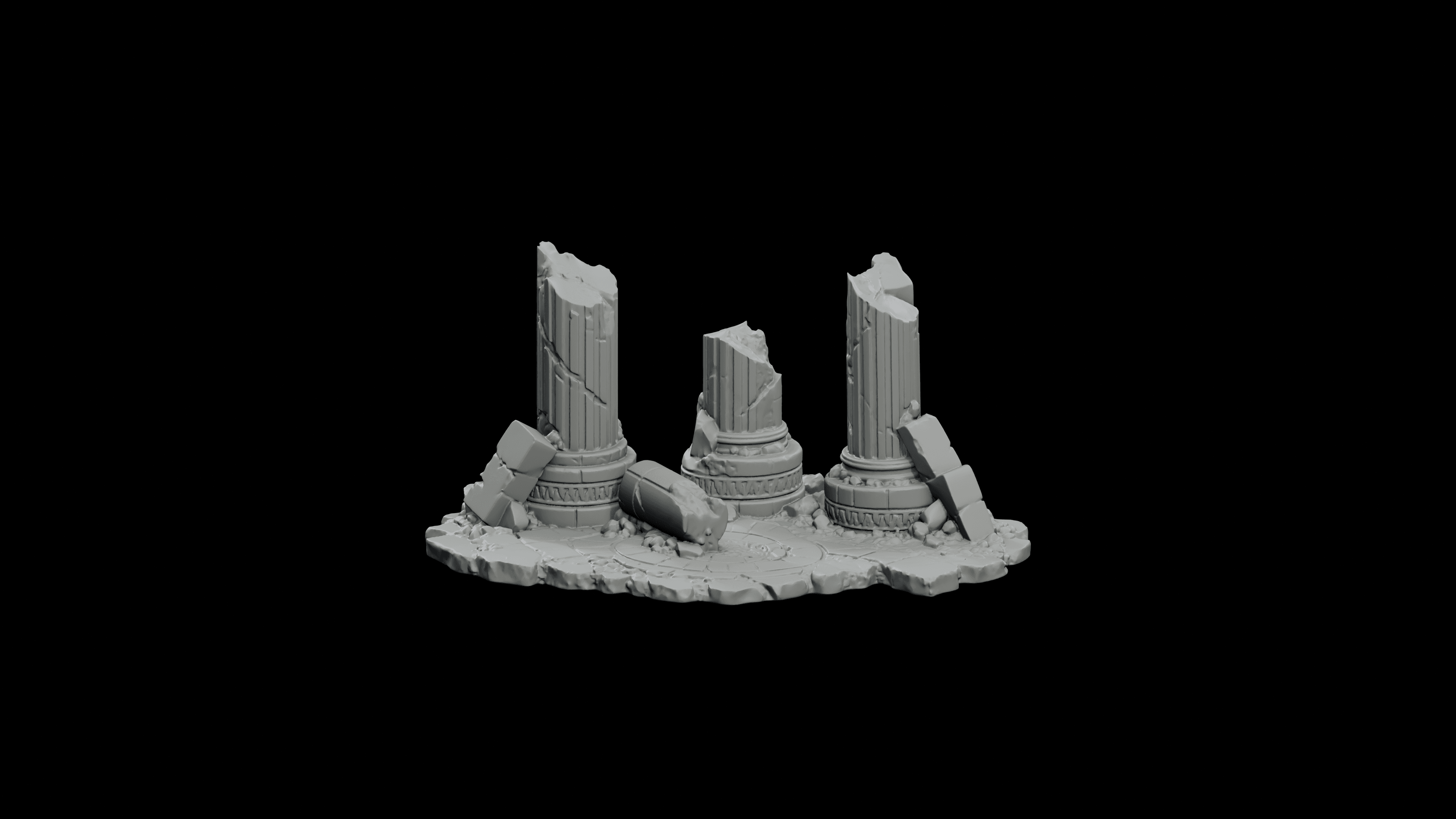 Arena Pillar Encounter Set STL - Printable D&D Tabletop Terrain 3d model