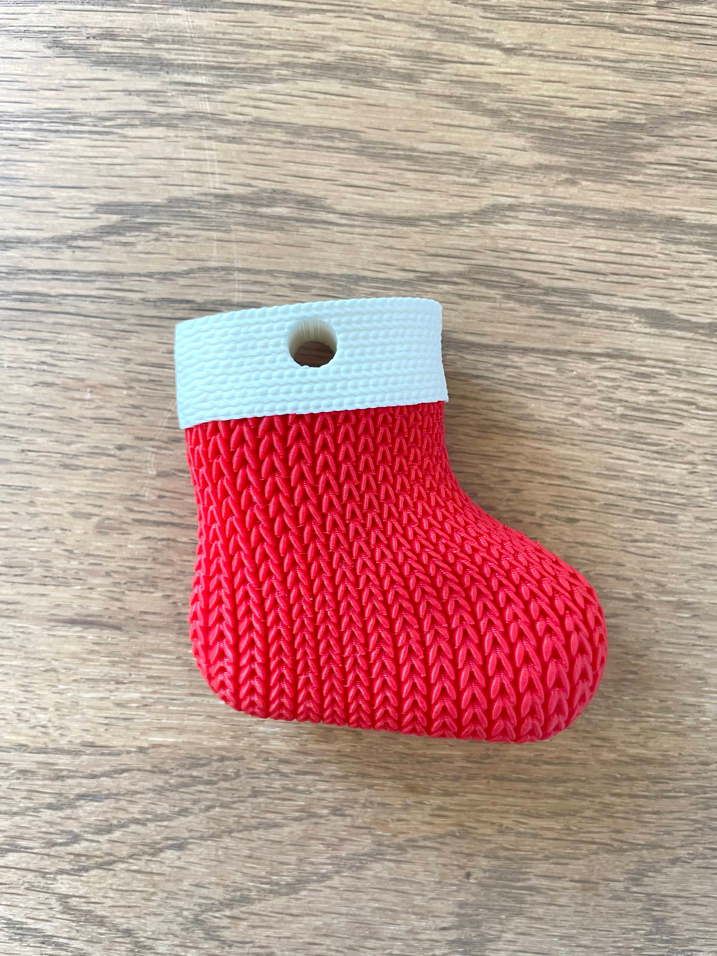 Knitted Sock Ornament / Keychain 3d model